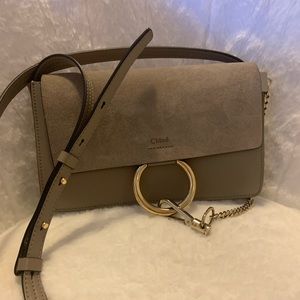 Chloe Faye Shoulder Bag Leather and Suede